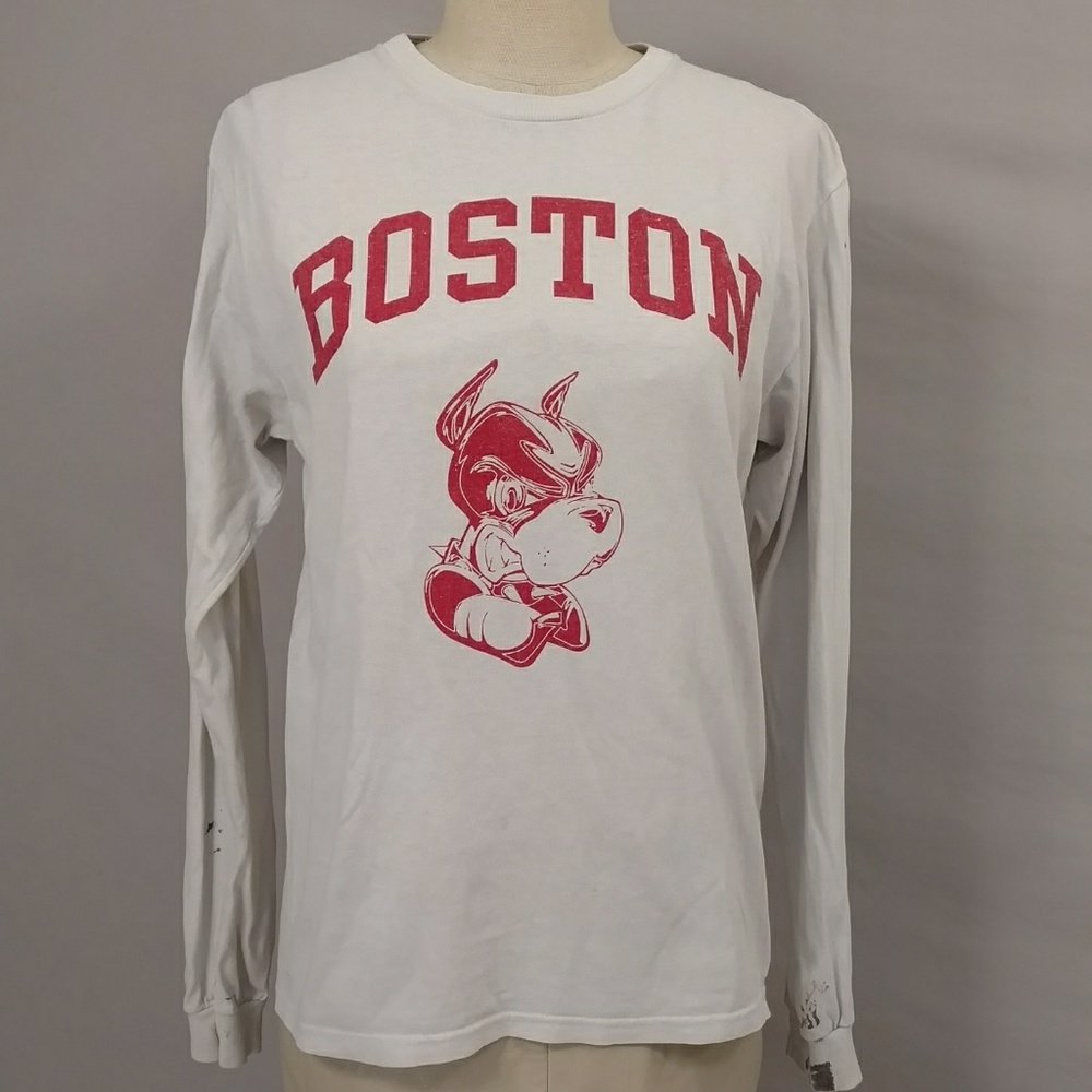 BU Terriers Vintage Paint Tee T Shirt Boston Long Sleeve Thrashed Grunge Unisex